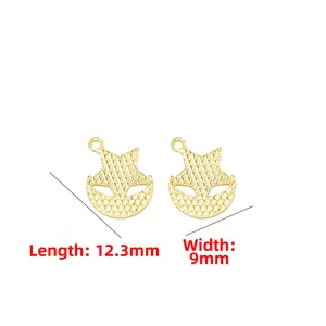 14K gold plated 12.3mm star moon pendant with diamond-cut texture for DIY jewelry