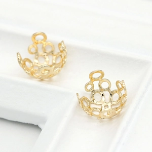 Coupelles de perles évidées plaquées or 14K et connecteurs pour création de bijoux DIY