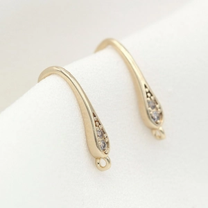 14K vergulde druppelvormige oorhaken met zirkoon voor DIY sieraden maken
