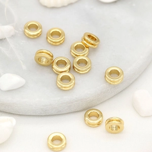 DIY jewelry making supplies 14K gold plated brass spacer beads for necklaces and bracelets