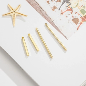 Pendentifs longs en laiton plaqué or 14K de formes variées pour la création de bijoux DIY