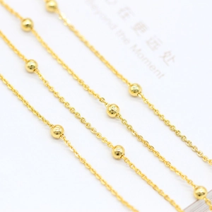 Chaîne à Billes en Cuivre Pur DIY Chaîne Satellite Plaquée Or 14K 18K Argent Chaîne à Maillons Minimaliste pour Collier Bracelet Accessoires de Bijouterie