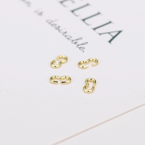 Polished 14K gold plated S-shaped jewelry connectors for DIY bracelet and necklace making
