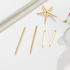 Pendentifs longs plaqués or 14K pour la fabrication de bijoux et boucles d'oreilles