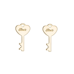 14K goud vergulde hartvormige sleutel hanger met Love gravure voor DIY sieraden