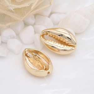 14K vergulde messing schelphangers voor DIY sieraden maken in twee verschillende maten