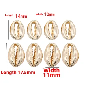 14K vergulde koperen schelphangers voor DIY-sieraden in twee verschillende maten