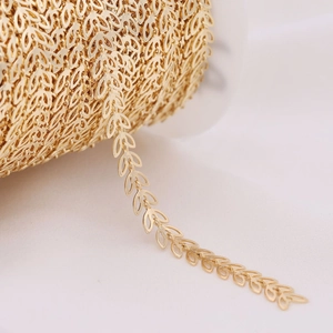 14k vergoldete Blattkette für DIY Schmuckherstellung Handgefertigte Ohrringe Zubehör