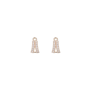 14k gold plated triangular zircon drop charms for DIY earrings and necklaces
