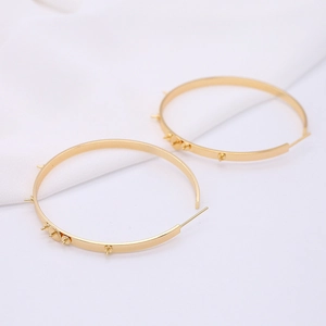 14K gold plated hoop earrings with multiple pearl settings for DIY jewelry making