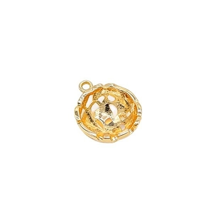 Golden hollow hemispherical pendant accessory for DIY necklaces and jewelry making