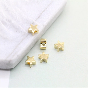14K gold plated star spacer beads for DIY jewelry making and bracelet charms