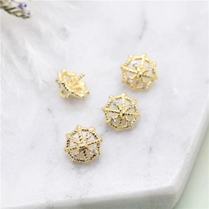 14K gold plated star charm with cubic zirconia for DIY jewelry making accessories
