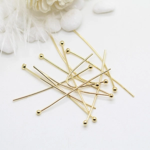 DIY jewelry making 14K gold plated ball head pins accessory for handmade beading