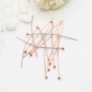 14K gold plated ball head pins for jewelry making, rose gold DIY beading accessories