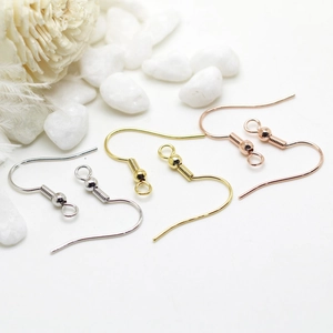 Ganchos para pendientes chapados en oro 14K para creación de joyería artesanal DIY