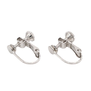 Adjustable silver spiral clip-on earring converters for non-pierced DIY jewelry making