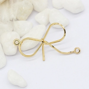 14K vergulde vlinderstrik connector voor handgemaakte DIY sieraden en oorbellen
