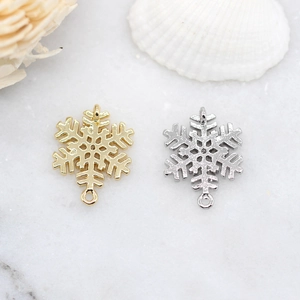 Schneeflocken-Anhänger aus 14K vergoldetem Messing mit Zirkonia für DIY-Schmuckherstellung