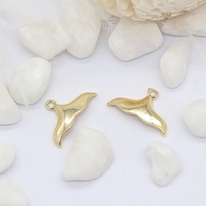 14K vergulde dolfijnstaart hangers op witte stenen voor DIY sieraden maken