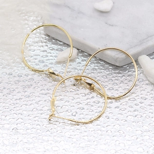Créoles en Cuivre Minimalistes Design Rond Géométrique Électroplaqué Accessoire de Bijouterie de Mode pour Femmes