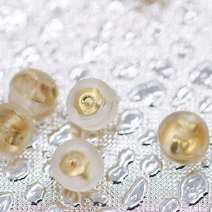 Chiusure per orecchini in rame placcato oro 14K con gommino in silicone per gioielli