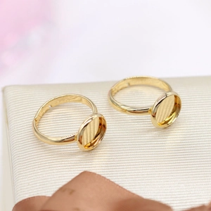 Basi per anelli in ottone placcato oro 14K con castone rotondo 10mm per gioielli fai da te