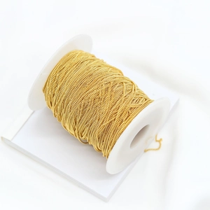 Catena a O in rame placcato oro 14K su bobina per creazione gioielli e collane fai-da-te
