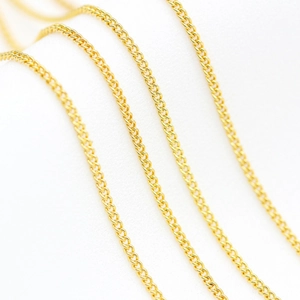Chaîne O en cuivre plaqué or 14K pour collier avec un design de maille gourmette