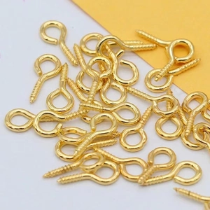 Vis à œillet plaqué or 14K pour création de bijoux et accessoires de bricolage DIY