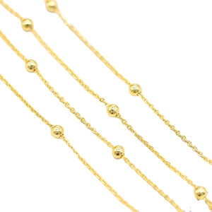 Chaîne à perles dorée à l'or 14K pour la création de colliers et bijoux DIY