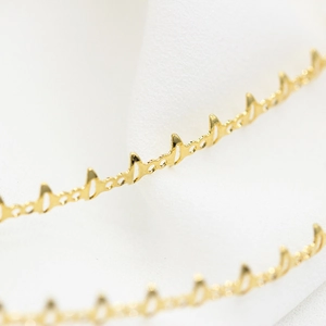 14K gold plated brass geometric textured chain for DIY handmade jewelry making