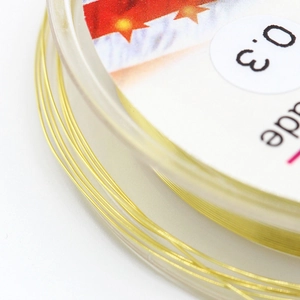 0.3mm 14k gold plated copper wire on a transparent spool for DIY jewelry making