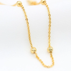 Chaîne à billes en cuivre plaqué or 14K minimaliste pour matériel de bijoux DIY