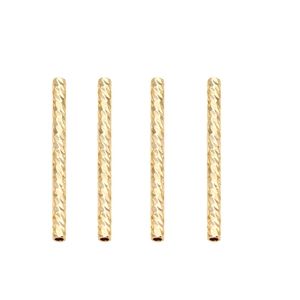 Set of 14K gold plated matte twisted copper tubes for DIY jewelry making accessories