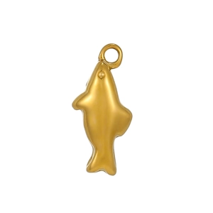 Detailed view of a gold-plated koi fish pendant with minimalist ocean-inspired design