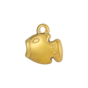 Detailed close-up of a golden koi fish pendant with matte finish and secure bail