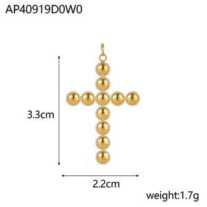 Vintage goldener Perlenkreuz Anhänger für DIY Schmuckherstellung 3,3x2,2cm