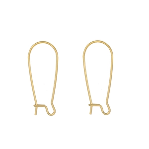 Detail of 18K gold-plated stainless steel kidney earwires for DIY jewelry making