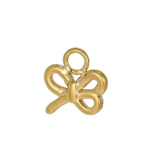 Macro shot of gold stainless steel butterfly pendant with ring for DIY jewelry
