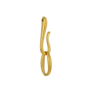 Close-up of polished gold-plated mini pendant with minimalist sleek hardware design
