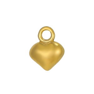 Detailed view of heart-shaped gold pendant with matte finish for DIY jewelry making