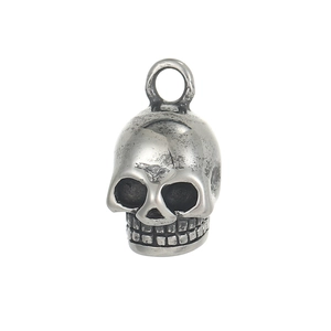 Detail of vintage gothic skull pendant with oxidized finish for DIY jewelry designs