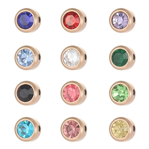 Ciondoli in Acciaio Inossidabile Oro Rosa con Incastonatura a Castone Pietra Natales Fai da Te Cristallo Strass Accessori