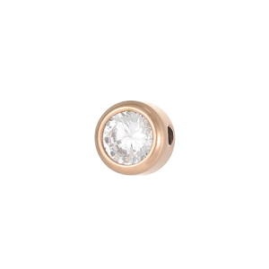 Macro di ciondolo in oro rosa con zircone per gioielli fai-da-te e bracciali tipo Pandora