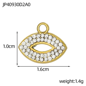 Detailed view of evil eye charm with dimensions 1.6cm width and weight of 1.4g