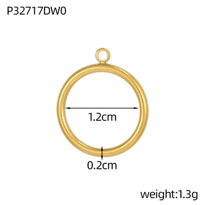 Dettaglio di un connettore circolare per gioielli fai-da-te da 1,2 cm in oro lucido