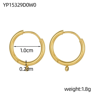 Dettaglio macro di ganci per orecchini fai-da-te in oro 10mm con misure e peso indicati