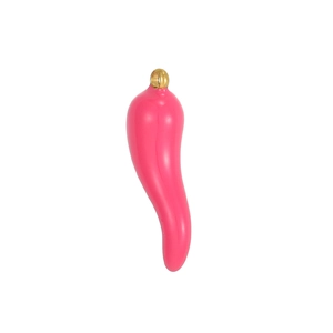 Ciondolo peperoncino rosa con anello dorato per collane e gioielli fai-da-te