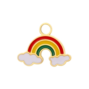 Vista dettagliata del ciondolo arcobaleno e nuvola per accessori per gioielli DIY